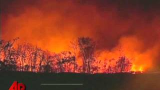 Raw Video Fire Tornado in Brazil [upl. by Ddej]