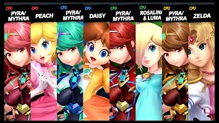 Pyra Mythra and Peach VS Pyra Mythra and Daisy VS Pyra Mythra and Rosalina Luma VS Pyra Mythra Zelda [upl. by Areis]