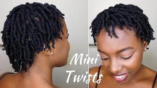 How To SUPER Juicy Mini Twists On Short 4C Natural Hair [upl. by Eidnarb]