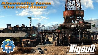 Fallout 4  Abernathy Farm  The roof diner Sim Settlements 2 build tour [upl. by Halsy]