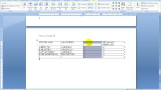 Microsoft Office Word 2007  Ders 19  Tabloya Satır ve Sütun Ekleme ve Silme [upl. by Hanikehs]