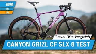 Canyon Grizl CF SLX 8 eTap Suspension Test Im Vergleich mit 3 Gravel Bikes [upl. by Aikkin391]