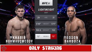 Khabib Nurmagomedov vs Edson Barboza but its only striking  MMA GOATS [upl. by Fusuy]