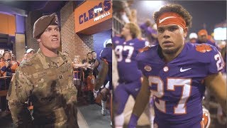 Clemson Football  Father returns from Afghanistan to surprise son before a game [upl. by Iaverne]