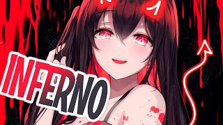 Nightcore  Bella Poarch \\ INFERNO Rock Cover Lyrics [upl. by Dlareg671]