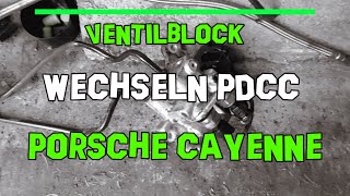 PDCC Ventilblock wechseln Porsche Cayenne Fahrwerkssystem defekt unplausibles Signal Hinterachse 9PA [upl. by Ful161]