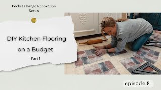 DIY Kitchen Flooring on a Budget Part 1 So easy anyone can do it diykitchenmakeover budgetdiy [upl. by Inhoj]