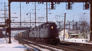 Amtrak GG1 roars past GG1 powered freight on the NEC 2191978 [upl. by Gerda]