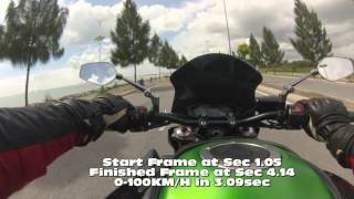 Kawasaki Z800 Acceleration 0100 KMH [upl. by Gaulin]