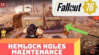 Fallout 76 Claim Workshops Hemlock Holes Maintenance Easy Waste Acid Farming [upl. by Donia]