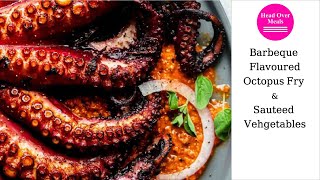 Barbecue Flavored Octopus Fry and Vegetables recipe Octopus Sauteedvegbbqfood octopusrecipe [upl. by Reis659]