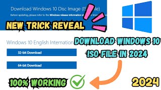 How to Download Windows 10 ISO file Directly from Microsoft Official Website  New Trick  2024 [upl. by Delly532]