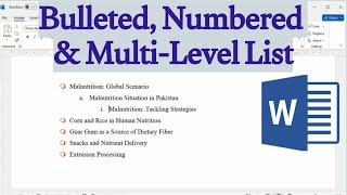 How to Create amp Modify Bulleted List Numbered List and Multilevel List in Microsoft Word [upl. by Osnofedli733]