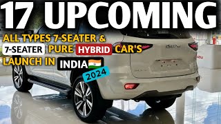 Upcoming All Types 7 Seater amp 7 Seater Hybrid Cars Launch India 2024  Launch date Price Features [upl. by Meenen]