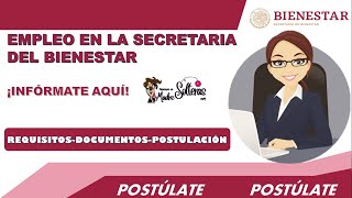 EMPLEO  TRABAJA en la SECRETARIA del BIENESTAR  SUELDO desde los 21000 Convocatoria 2025 [upl. by Doe512]