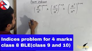 Solving Indices Problem1 Indices Class 8 [upl. by Decrem]