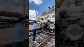 ALP worship their locomotive in the occasion of Ayudha puja 😍 indianrailways konkanrailway [upl. by Aicirtal100]