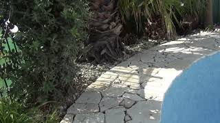 Laying Crazy Paving Pool Coping Tile Travertine Part Two [upl. by Thayne]