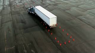 truck making tight turn on residental street [upl. by Enirhtac]