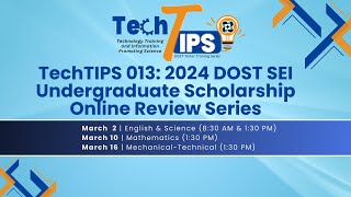 𝐌𝐄𝐂𝐇𝐀𝐍𝐈𝐂𝐀𝐋𝐓𝐄𝐂𝐇𝐍𝐈𝐂𝐀𝐋  DOSTSEI Undergraduate Scholarship Online Review Series  Session 4 March 16 [upl. by Eymaj]