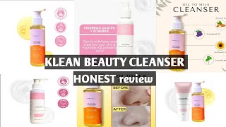 KLEAN BEAUTY PRODUCTSOIL TO MILK CLEANSERCLARIFYING GEL CLEANSERHONEST REVIEW [upl. by Zulema]