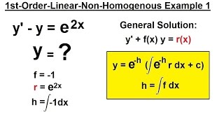 Differential Equation  1st Order Linear Form 4 of 9 Example 1 of NonHomogenous Form [upl. by Warford]