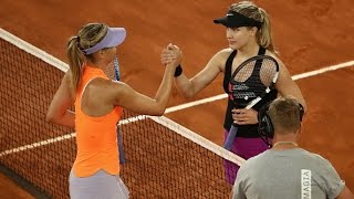 2017 Mutua Madrid Open Second Round  Genie Bouchard vs Maria Sharapova  WTA Highlights [upl. by Nnhoj759]