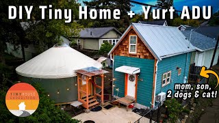 Single Mom builds 30k Tiny House on Foundation 60k wland  Yurt [upl. by Rad]