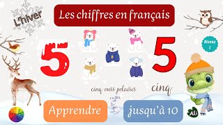 Lhiver  Apprendre les chiffres jusquà 10 Niveau 1 avec Ali [upl. by Nanerb816]