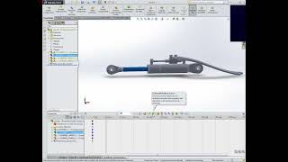 Estudio de movimiento cilindro hidráulico Solidworks [upl. by Stein]