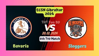 Bavaria Vs Sloggers  BAV v SLO  5th T10 Match  ECSN Gibraltar Live Score Streaming amp Updates 2024 [upl. by Ebeohp482]