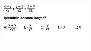 TYT MATEMATİK  RASYONEL SAYILAR SORU 3 [upl. by Einnaj]