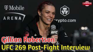 Gillian Robertson Reacts to Eye Gouge From Priscila Cachoeira  UFC 269 [upl. by Nnayllek]