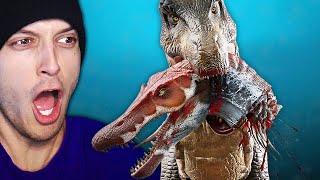 Jurassic Park TREX vs SPINOSAURUS but its ACCURATE [upl. by Hsirahc]