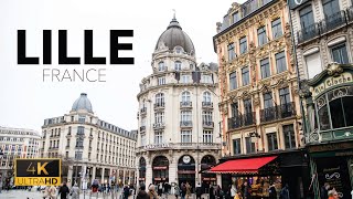 Lille France  4K Walking Tour [upl. by Kerstin]