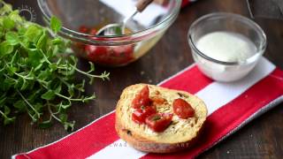 Cherry Tomato Mozzarella Basil Bruschetta [upl. by Almeda]