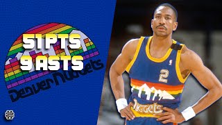 Alex English 51 pts 9 asts vs Heat 8889 season [upl. by Azirb]