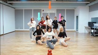 Crush Weki Meki Dance Practice mirrored 3 members version guide arrows Trio [upl. by Atiuqaj656]