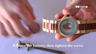 How To Change Batteries On A WeWOOD Date Watch [upl. by Winstonn]