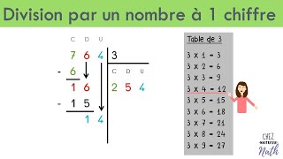 Division par un nombre à 1 chiffre [upl. by Elene]