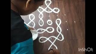 very easy and simple 🌺🌺kambi kolam 7 dots 1🌺🌺very easy muggulu 🌺🌺🌺 [upl. by Dawes554]