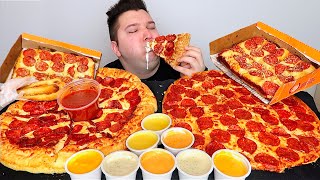 Massive Little Caesars Pizza Feast • MUKBANG [upl. by Hnil]