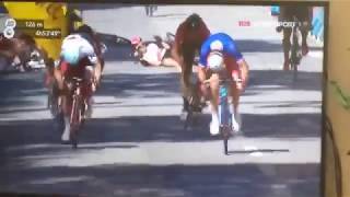 SAGAN PUSHED CAVENDISHSLOWMOTIONTDF STAGE 4 CRASH [upl. by Lagiba]