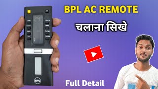 Bpl ac remote control  Bpl ac remote setting [upl. by Fowle80]