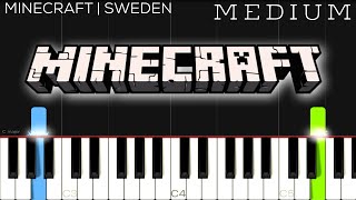 Minecraft  Sweden  MEDIUM Piano Tutorial  Arr Kdielol [upl. by Hathaway]