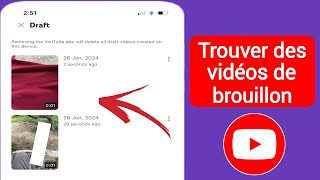 Comment trouver des brouillons de vidéos sur YouTube iOS et Android [upl. by Grosmark340]