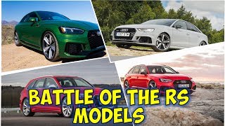 2018 AUDI RS3 VS RS4 AVANT VS RS5 BATTLE OF THE RS MODELS [upl. by Ahsinahs]