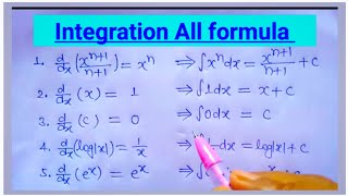 Integration All Formulas for 2024  Integration class 12 maths  Samakalan 12th class formula [upl. by Aioj]