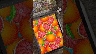 A New Seamless Pattern Design ☘️ 🍊 procreate patterndesign pattern shorts youtubeshorts [upl. by Maury]