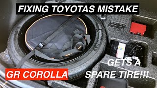 GR COROLLA GETS A SPARE TIRE  Fixing Toyotas Mistake Road Trip Ready Now [upl. by Emeline906]